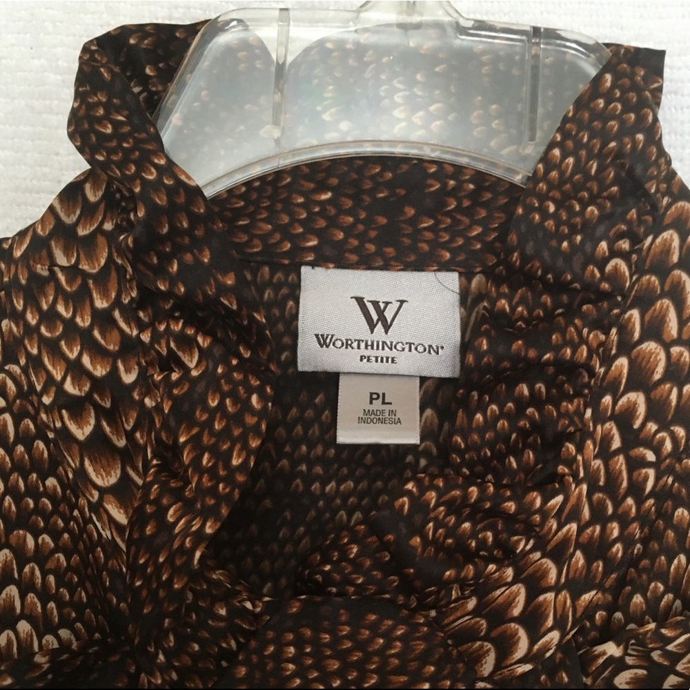 Worthington Petite snakeskin pattern blouse - Picture 5 of 7